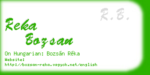 reka bozsan business card